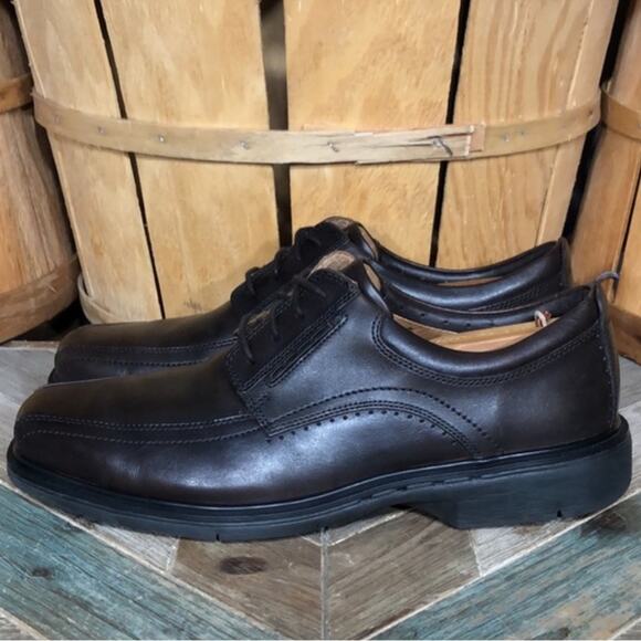 Clarks Unstructured Un Kenneth Way Dark Brown Leather Oxfords Mens Size 9.5 WIDE main image 8